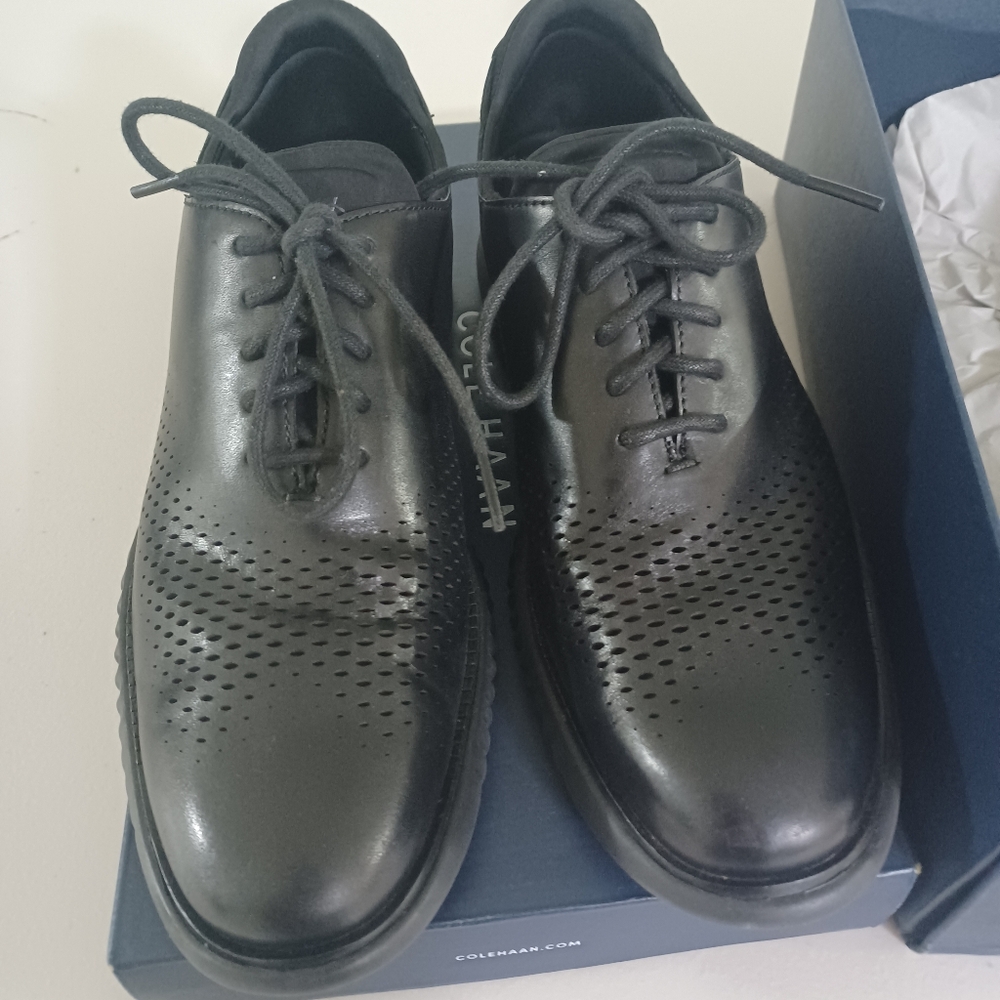 Cole Haan Black Zerogrand Leather Oxfords - Picture 2 of 4